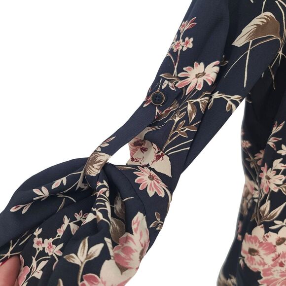 41 Hawthorn Roll Tab Sleeves Floral Print Shift Dress Large - Picture 8 of 11